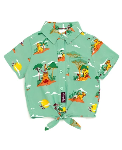 Lion King Toddler Girls Short Sleeve Button Down Shirt