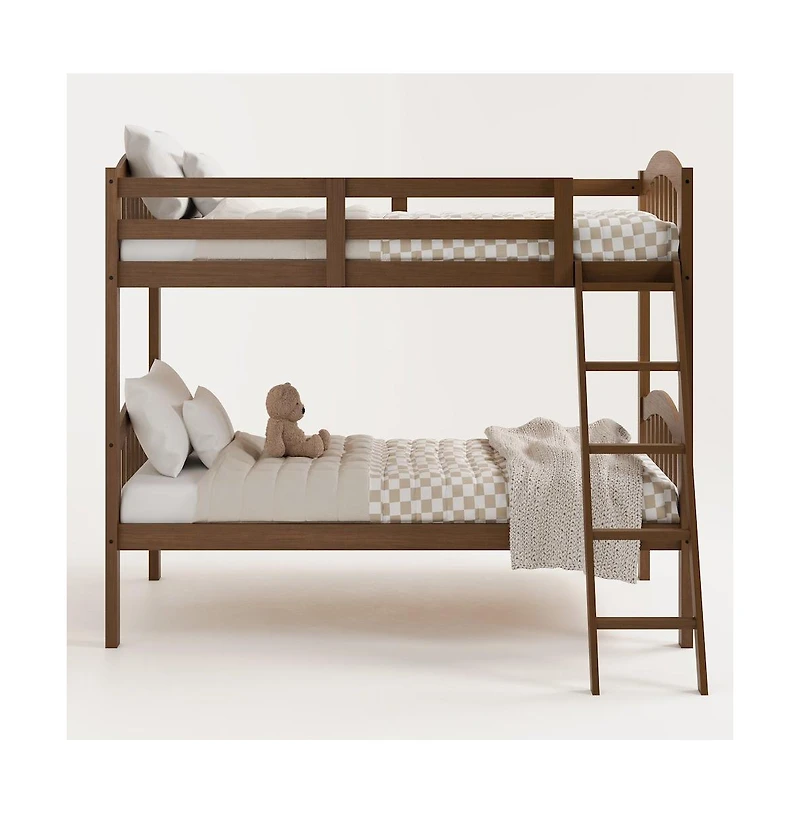 Storkcraft Long Horn Twin-Over-Twin Bunk Bed (Hazelnut)