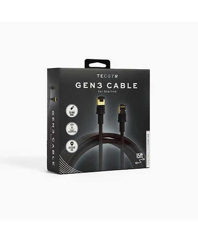 Tecstr Starlink Gen 3 Shielded All-Copper-Core 15 ft Cable for Starlink Gen 3 Systems