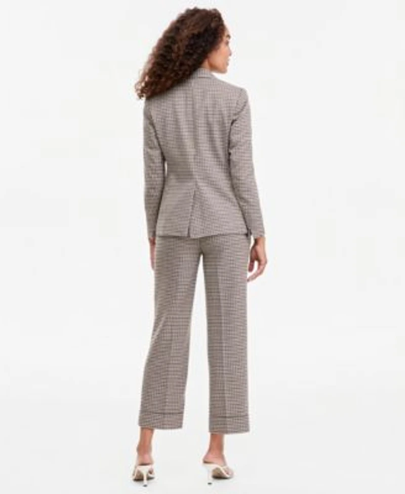 Anne Klein Womens One Button Front Blazer Y Neck Blouse Mid Rise Ankle Pants