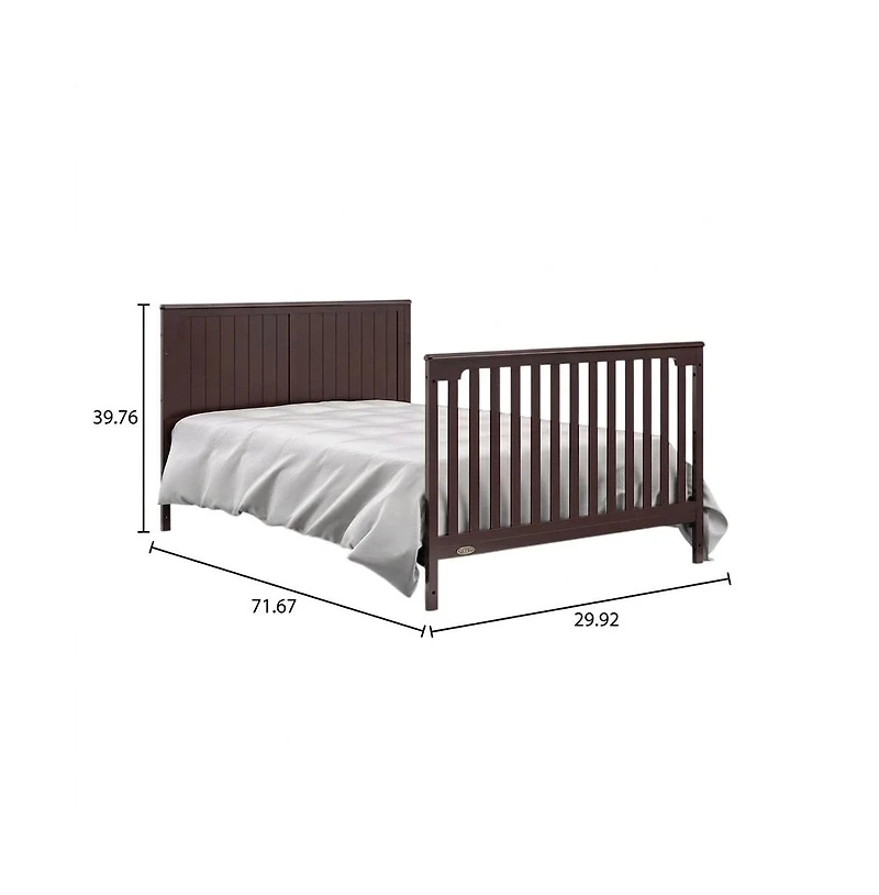 Graco Hadley 5-in-1 Convertible Crib and Changer with Drawer (Espresso)