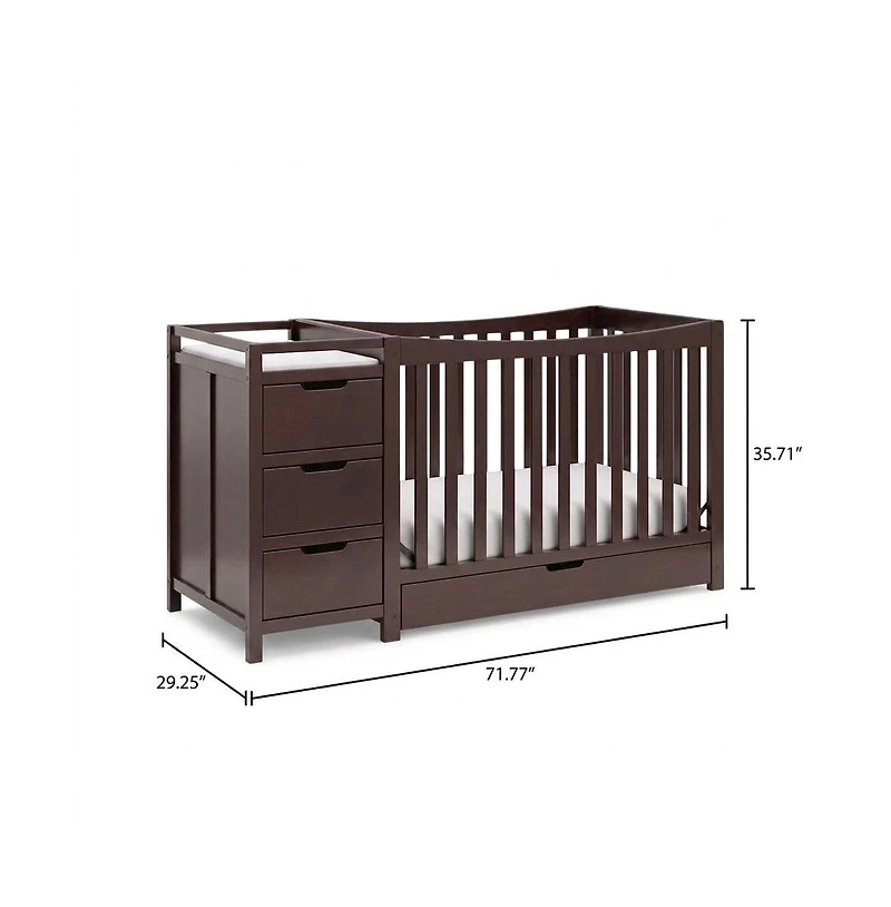 Graco Remi All-in-One Convertible Crib with Drawer and Changer (Espresso)