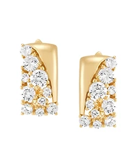 Macy's Lab-Grown White Sapphire (2 ct. t.w.) Hoop Earrings in 14k Yellow Gold-Plated Sterling Silver