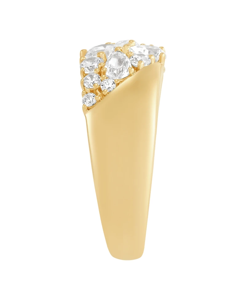 Macy's Lab-Grown White Sapphire (1-5/8 ct. t.w.) Band Ring in 14k Yellow Gold-Plated Sterling Silver
