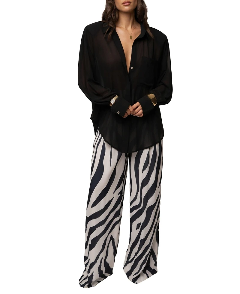 Jluxlabel Women's Dusk Fierce Form Button-Down Shirt