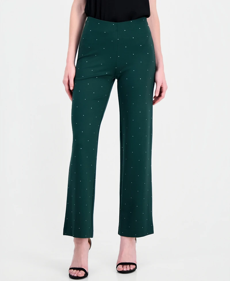 Anne Klein Women's Serenity High-Rise Wide-Leg Pull-On Pants
