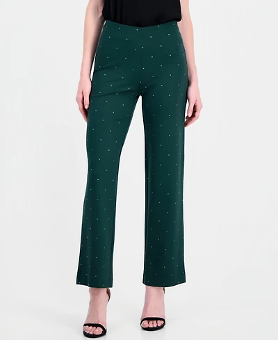 Anne Klein Women's Serenity High-Rise Wide-Leg Pull-On Pants