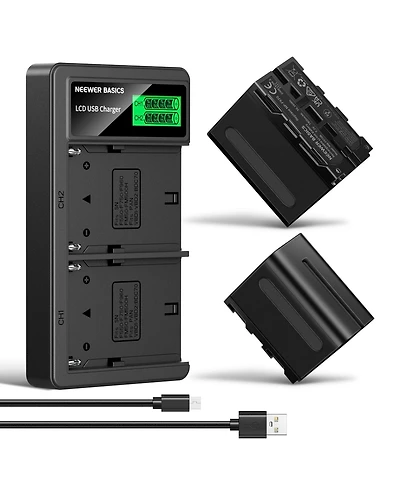 Neewer Nw-F970B 7800mAh Usb-c Battery and Charger Set Compatible with Sony Np-f-Series
