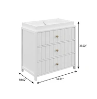 Graco Teddi 3 Drawer Chest with Changing Table Topper (White)