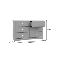 Storkcraft Crescent 6 Drawer Double Dresser (Pebble Gray)