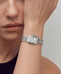 Adornia Women's Silver Paris White Face Watch