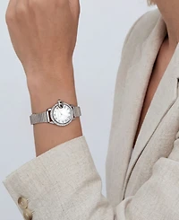 Adornia Women's Silver London White Face Watch
