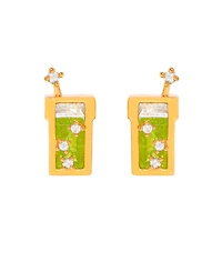 Girls Crew Crystal Matcha Stud Earrings