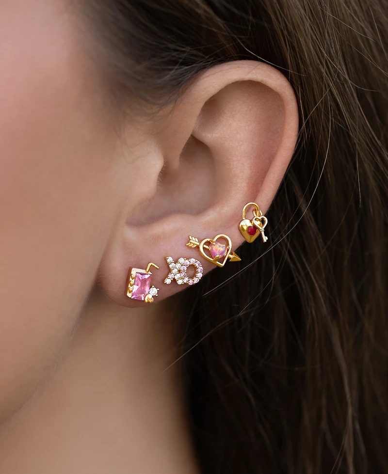 Girls Crew Crystal Tokens of Love Stud Earrings Set