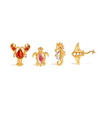 Girls Crew Crystal Summer Catch Stud Earrings Set
