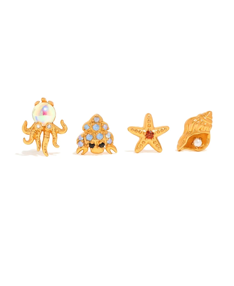 Girls Crew Crystal Sandbar Stud Earrings Set