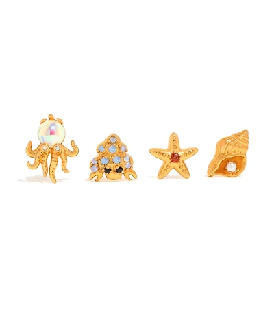 Girls Crew Crystal Sandbar Stud Earrings Set