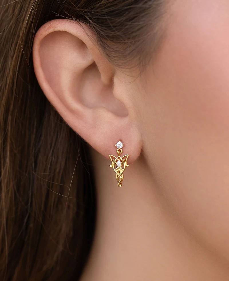 Girls Crew Crystal the Lord of Rings Elven Dangle Earrings