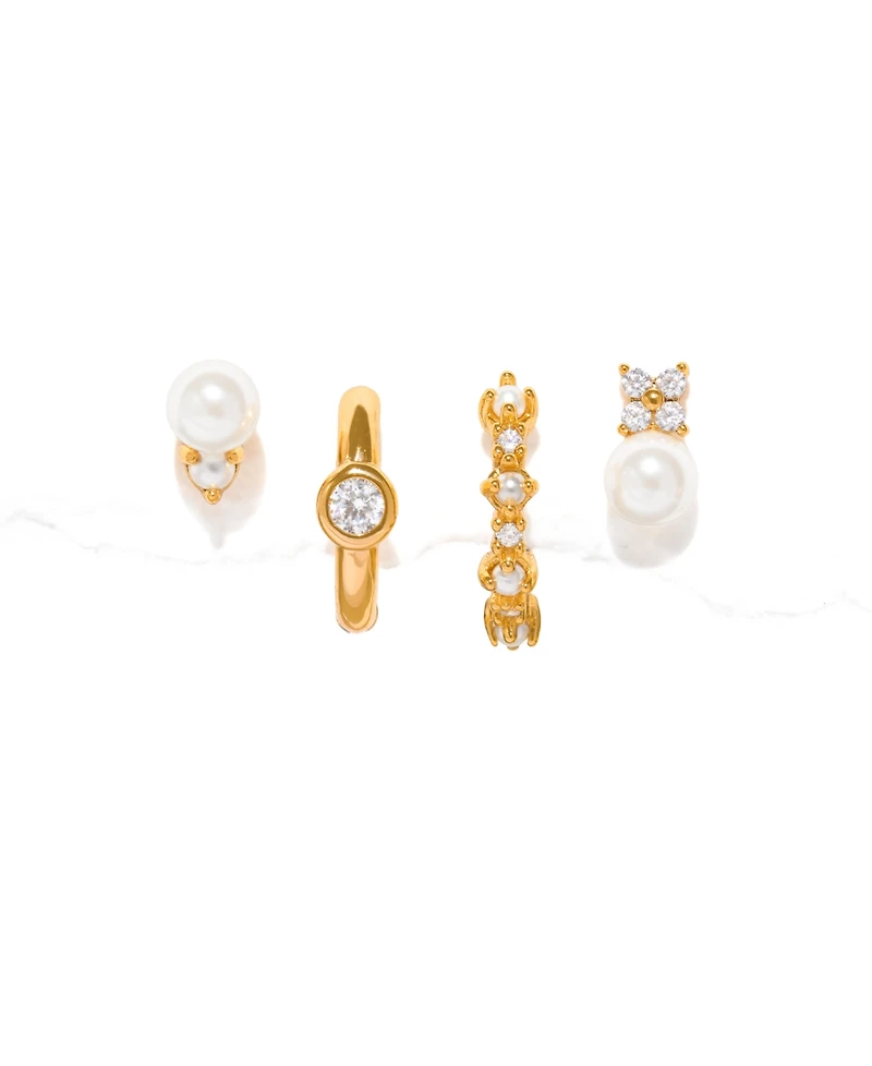 Girls Crew Crystal Cozumel Imitation Pearl Earring Set