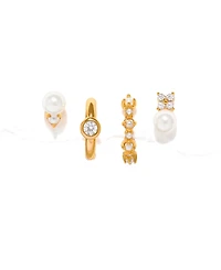 Girls Crew Crystal Cozumel Imitation Pearl Earring Set