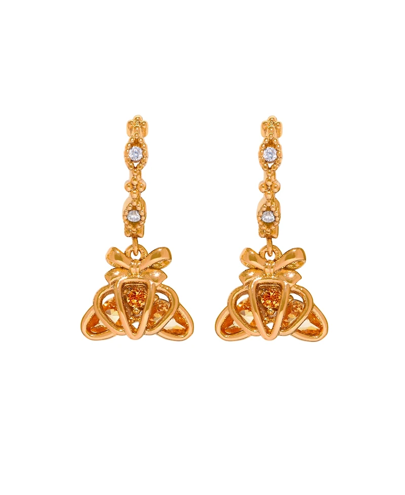 Girls Crew Crystal Croissant Dangle Hoop Earrings