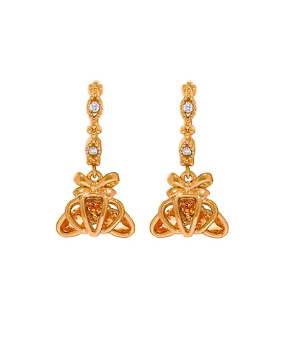 Girls Crew Crystal Croissant Dangle Hoop Earrings