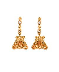 Girls Crew Crystal Croissant Dangle Hoop Earrings
