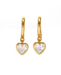 Girls Crew Crystal Seoul Heart Hoop Earrings