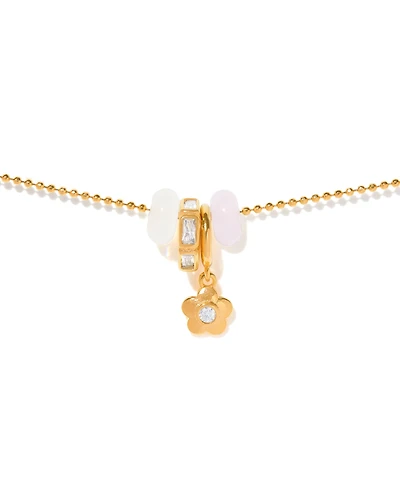 Girls Crew Crystal Flower Dash Charm Necklace
