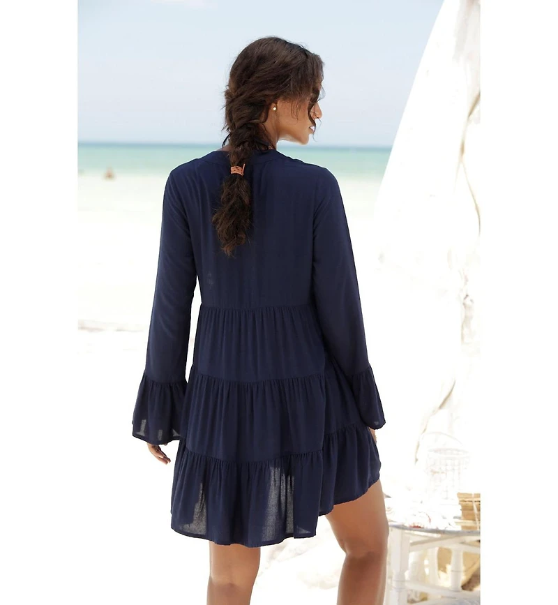 Lascana Women's Flowy Flared Sleeve Dress