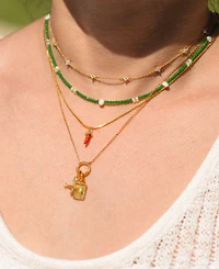 Girls Crew Crystal Sea Glass Beaded Necklace