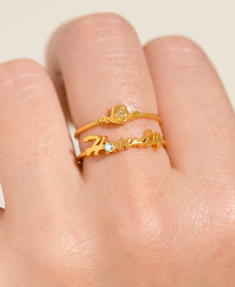 Girls Crew Crystal Howdy Partner Ring Set