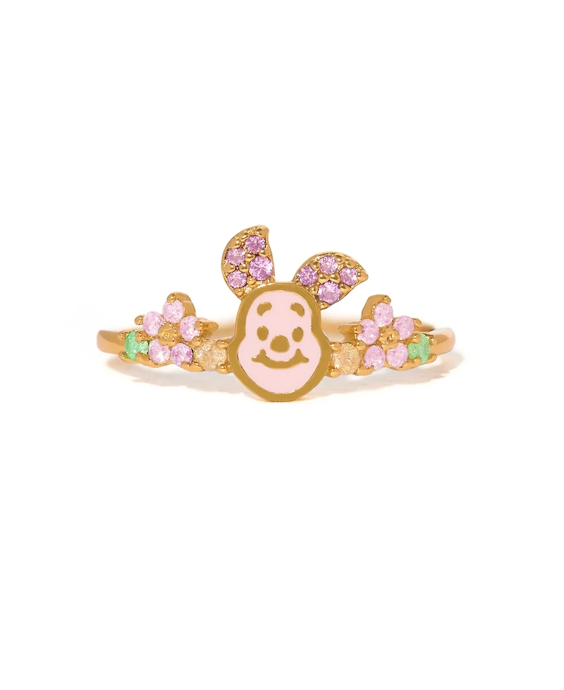 Girls Crew Gold-Plated Crystal Disney Piglet Ring