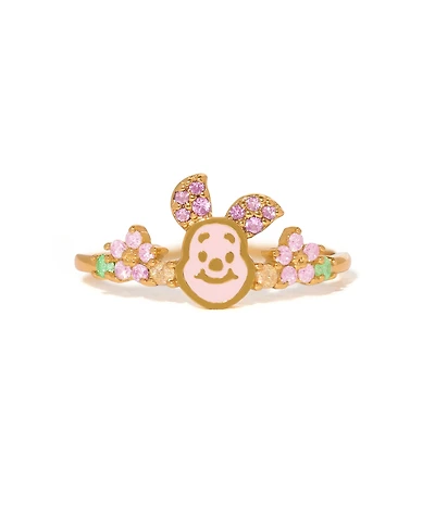 Girls Crew Gold-Plated Crystal Disney Piglet Ring