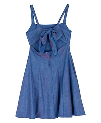 Rare Editions Girls' 7-14 Sherri Shine Tie-Back Skater Dress