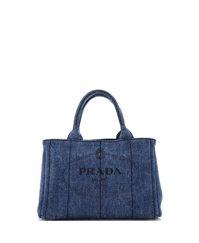 Pre-Owned Prada Mini Canapa Convertible Tote Denim