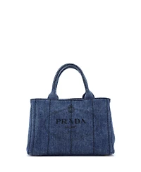Pre-Owned Prada Mini Canapa Convertible Tote Denim