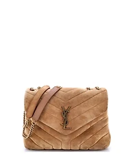Pre-Owned Saint Laurent Small Loulou Shoulder Bag Matelasse Chevron Suede