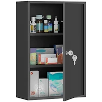 Kleankin Steel Wall Mount Medicine Cabinet 3 Tier Emergency Box for Bathroom