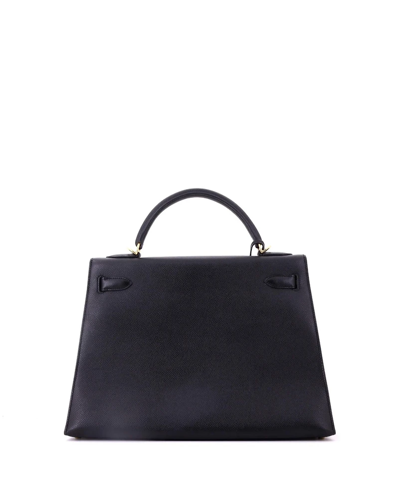 Pre-Owned HERMES Kelly 32 Handbag Black Epsom with Gold Hardware