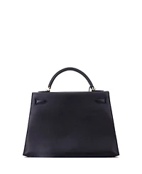 Pre-Owned HERMES Kelly 32 Handbag Black Epsom with Gold Hardware