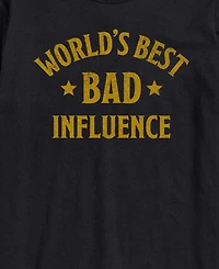 Airwaves Men's Worlds Best Bad Influence Short-Sleeve Graphic T-Shirt