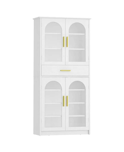 Slickblue Shoe Cabinet with Led Light Strip and Adjustable Storage Shelves