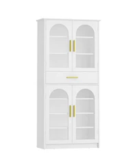 Slickblue Shoe Cabinet with Led Light Strip and Adjustable Storage Shelves