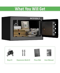 Clihome 0.43 Cu Personal Safety Box Small Fireproof Safes for Home with Lock