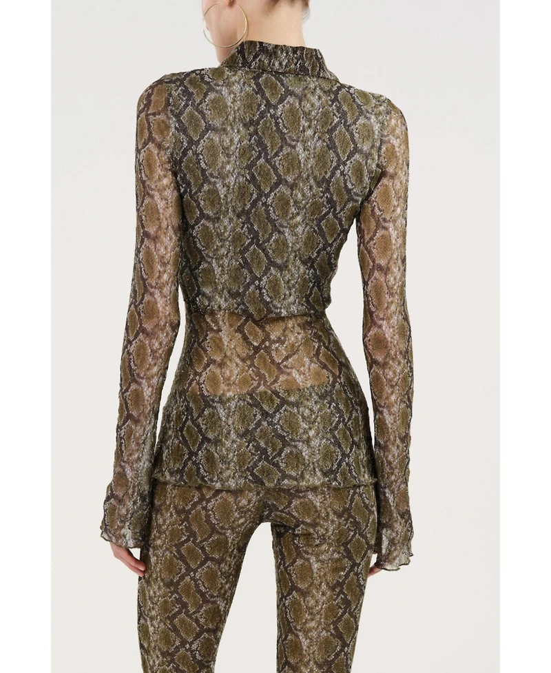 Nocturne Women's Snake Print Shirt