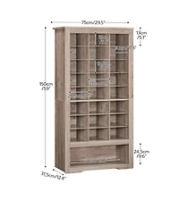 Slickblue 9-Tier Shoe Rack Cabinet with 24 Compartments and Hanging Hooks