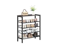 Slickblue Entryway 5-Tier Shoe Rack with Adjustable Shelf Holds 16 Shoes