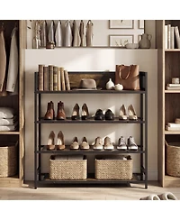 Slickblue 4-Tier Shoe Organizer Shelf with Metal Frame for Bedroom or Hallway