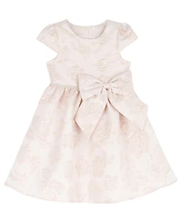Rare Editions Girls' 2T-6X Brocade Cap Sleeve Beaded Trim Dress